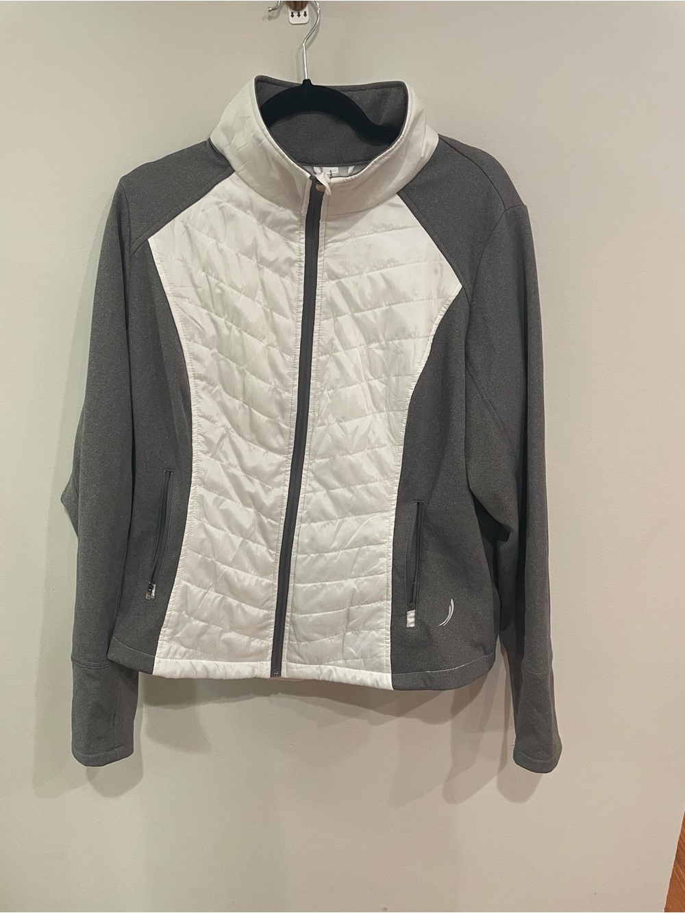 Women’s Exertek Windbreaker Size 2X White And Gray Light Jacket